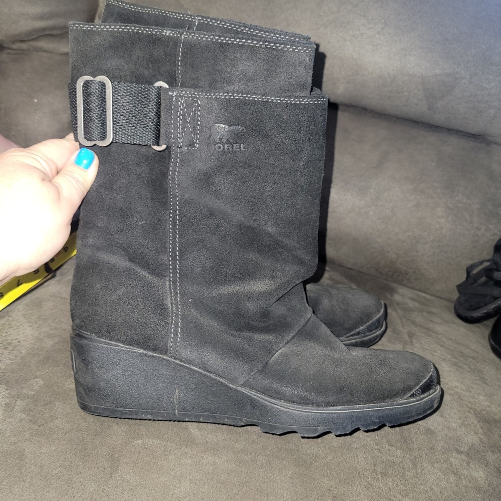 SOREL Women's Black Toronto Wedge Mid Waterproof Boots 10